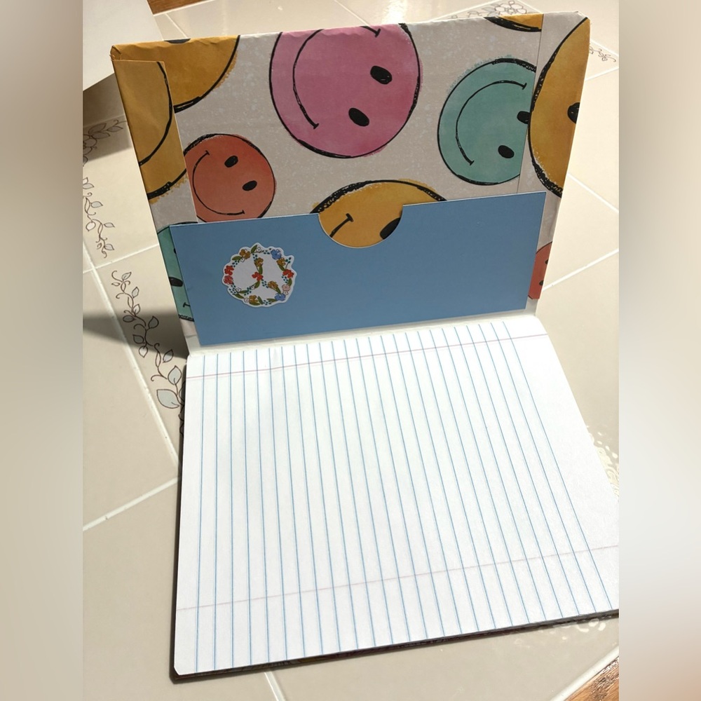 Handcrafted Colorful Smiley Face Composition Notebook - Picture 2 of 4